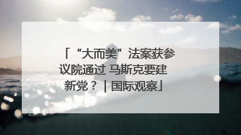 “大而美”法案获参议院通过 马斯克要建新党？｜国际观察