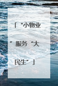 “小物业”服务“大民生”