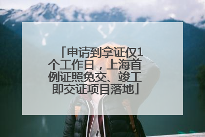 申请到拿证仅1个工作日，上海首例证照免交、竣工即交证项目落地