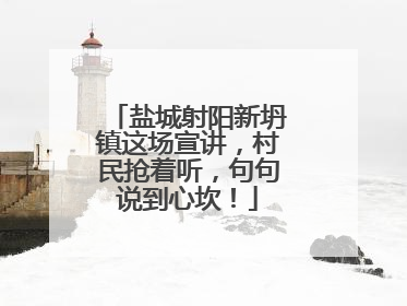 盐城射阳新坍镇这场宣讲，村民抢着听，句句说到心坎！
