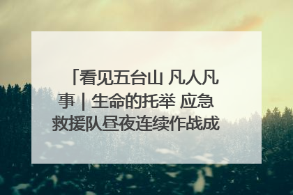 看见五台山 凡人凡事｜生命的托举 应急救援队昼夜连续作战成功救出两批被困游客
