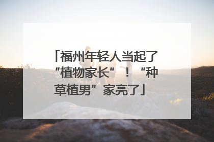 福州年轻人当起了“植物家长”！“种草植男”家亮了