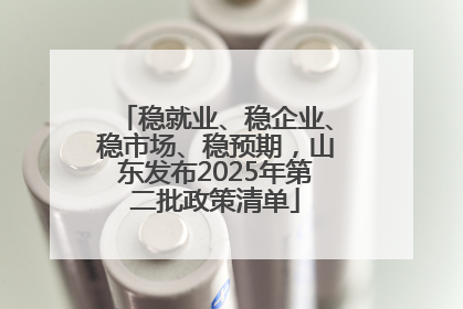 稳就业、稳企业、稳市场、稳预期，山东发布2025年第二批政策清单