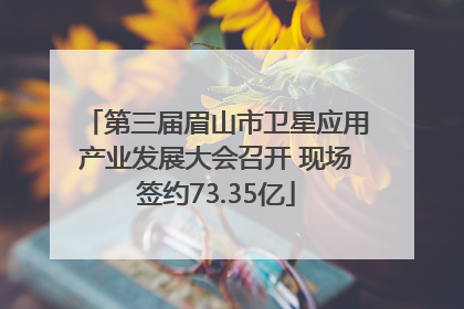 第三届眉山市卫星应用产业发展大会召开 现场签约73.35亿