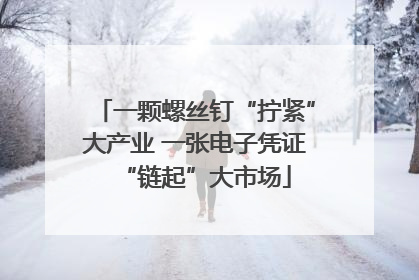 一颗螺丝钉“拧紧”大产业 一张电子凭证“链起”大市场