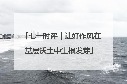 七一时评｜让好作风在基层沃土中生根发芽