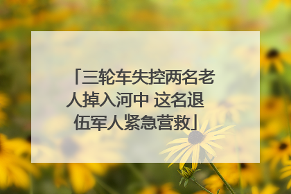 三轮车失控两名老人掉入河中 这名退伍军人紧急营救