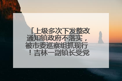 上级多次下发整改通知镇政府不落实，被市委巡察组抓现行！吉林一副镇长受党内警告处分
