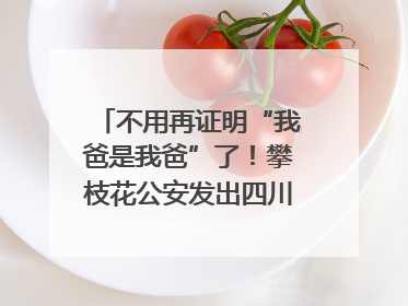 不用再证明“我爸是我爸”了！攀枝花公安发出四川首张“户籍人口直系亲属关系谱”