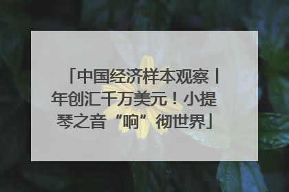 中国经济样本观察丨年创汇千万美元！小提琴之音“响”彻世界