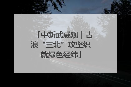 中新武威观｜古浪“三北”攻坚织就绿色经纬