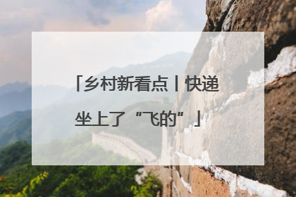 乡村新看点丨快递坐上了“飞的”