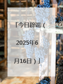 今日辟谣（2025年6月16日）