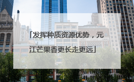 发挥种质资源优势，元江芒果香更长走更远