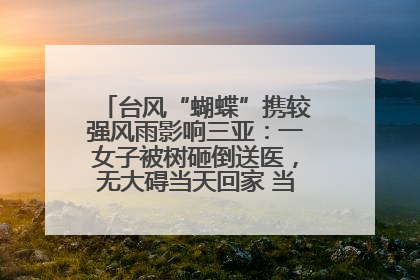 台风“蝴蝶”携较强风雨影响三亚：一女子被树砸倒送医，无大碍当天回家 当地已紧急清障