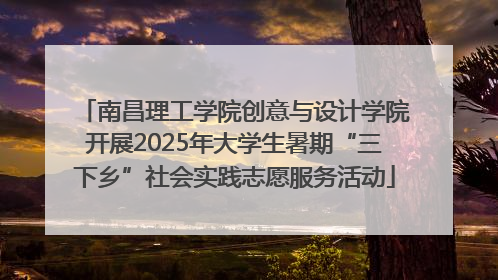 南昌理工学院创意与设计学院开展2025年大学生暑期“三下乡”社会实践志愿服务活动