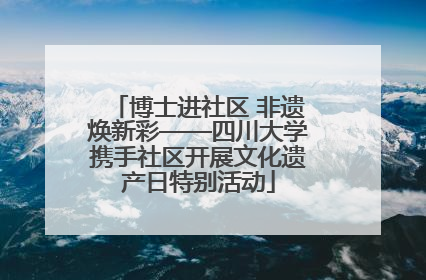 博士进社区 非遗焕新彩——四川大学携手社区开展文化遗产日特别活动