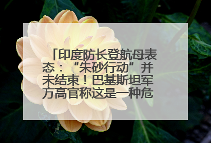 印度防长登航母表态：“朱砂行动”并未结束！巴基斯坦军方高官称这是一种危险的状况……
