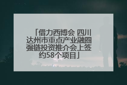 借力西博会 四川达州市重点产业融圈强链投资推介会上签约58个项目