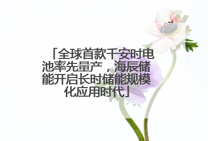 全球首款千安时电池率先量产，海辰储能开启长时储能规模化应用时代