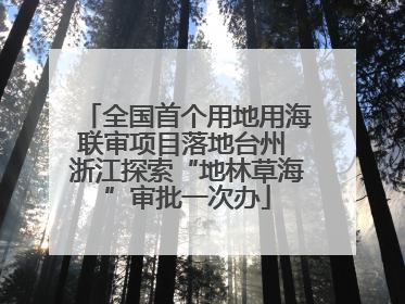 全国首个用地用海联审项目落地台州 浙江探索“地林草海”审批一次办