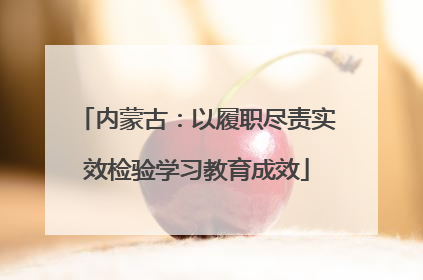 内蒙古：以履职尽责实效检验学习教育成效