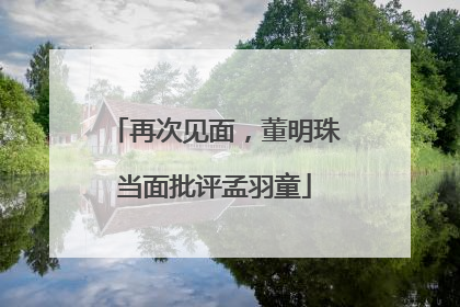 再次见面，董明珠当面批评孟羽童