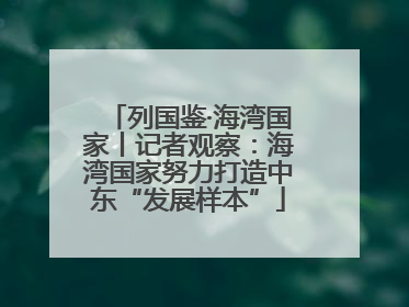 列国鉴·海湾国家丨记者观察：海湾国家努力打造中东“发展样本”