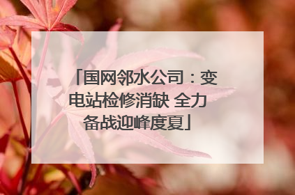 国网邻水公司：变电站检修消缺 全力备战迎峰度夏