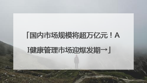 国内市场规模将超万亿元！AI健康管理市场迎爆发期→