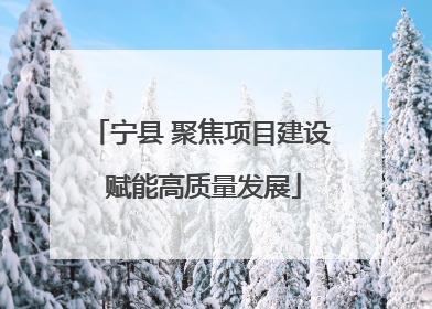 宁县 聚焦项目建设 赋能高质量发展