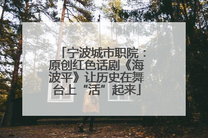 宁波城市职院：原创红色话剧《海波平》让历史在舞台上“活”起来