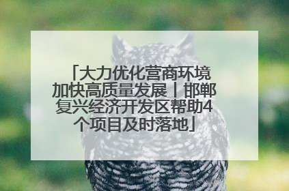 大力优化营商环境 加快高质量发展丨邯郸复兴经济开发区帮助4个项目及时落地