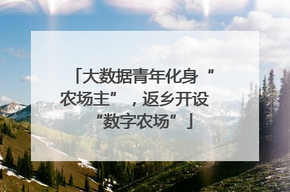 大数据青年化身“农场主”，返乡开设“数字农场”