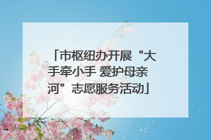 市枢纽办开展“大手牵小手 爱护母亲河”志愿服务活动