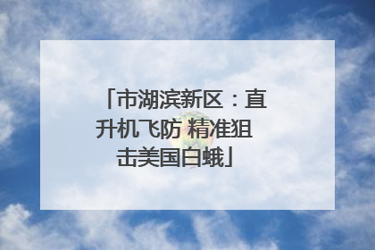 市湖滨新区：直升机飞防 精准狙击美国白蛾