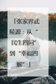 张家界武陵源：从“民生四问”到“幸福四解”