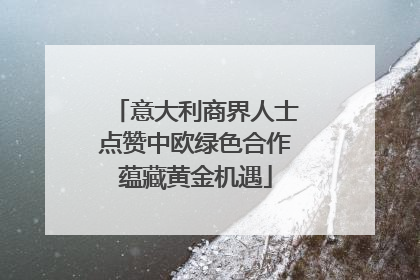 意大利商界人士点赞中欧绿色合作蕴藏黄金机遇