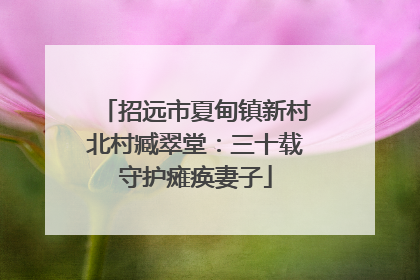 招远市夏甸镇新村北村臧翠堂：三十载守护瘫痪妻子