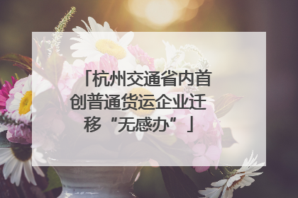 杭州交通省内首创普通货运企业迁移“无感办”