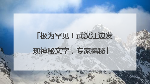 极为罕见！武汉江边发现神秘文字，专家揭秘