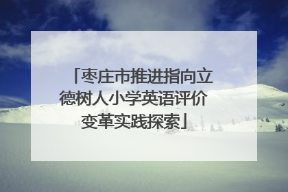枣庄市推进指向立德树人小学英语评价变革实践探索