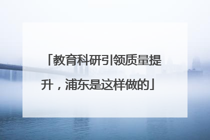 教育科研引领质量提升，浦东是这样做的