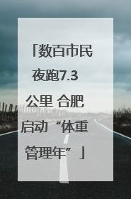 数百市民夜跑7.3公里 合肥启动“体重管理年”