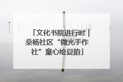 文化书院进行时｜桑杨社区“微光手作社”童心绘夏韵