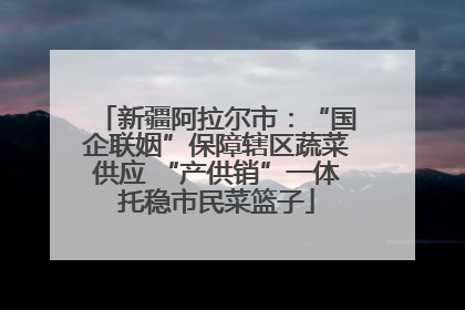 新疆阿拉尔市：“国企联姻”保障辖区蔬菜供应 “产供销”一体托稳市民菜篮子