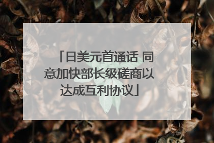 日美元首通话 同意加快部长级磋商以达成互利协议