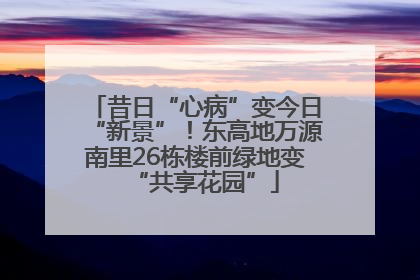 昔日“心病”变今日“新景”！东高地万源南里26栋楼前绿地变“共享花园”