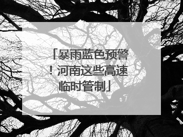 暴雨蓝色预警！河南这些高速临时管制