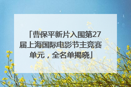 曹保平新片入围第27届上海国际电影节主竞赛单元，全名单揭晓